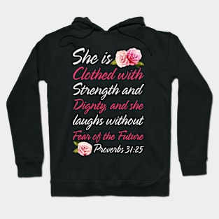 Christian Bible Verse Quote Rose Flower Proverbs Hoodie